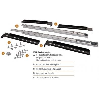 NK030517-T550 Kit Trilho Telescópico 550mm Nilko