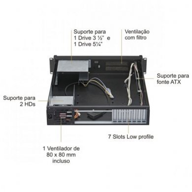 NK031120-A001 Nilko gabinete server rack 2U 19 Polegadas