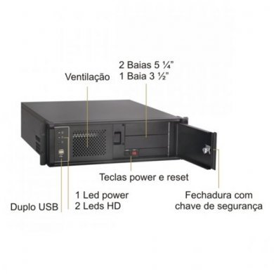 NK031130-A001 Gabinete Server Rack 19 Pol. 3U Nilko