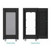 Nilko Rack de Piso Fechado 19 24U x 900mm NILKO - Porta em Vidro Temperado, Rodizios, 2 Ventiladores de Teto, 