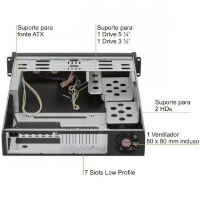 NK220-ATX-LP Gabinete Server Nilko Rack 2U LP 600mm