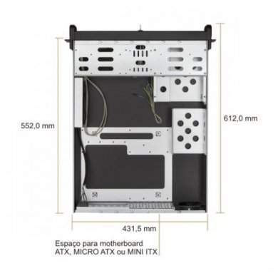 NK220-ATX-LP Gabinete Server Nilko Rack 2U LP 600mm
