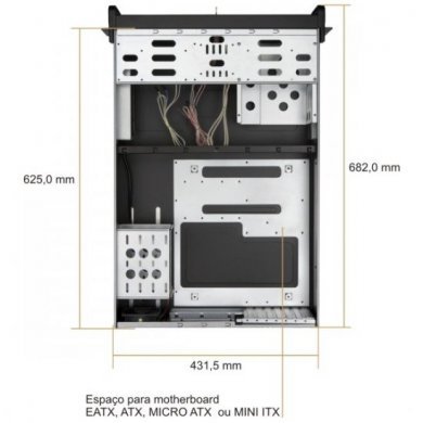 NK220-ATX-RC Gabinete Server Nilko Rack 2U RC 600mm