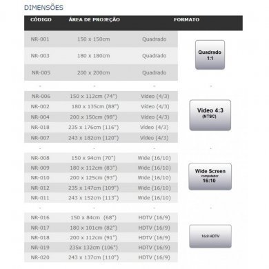 NR-004 Nardelli Tela retratil 98 pol para Projetor Std