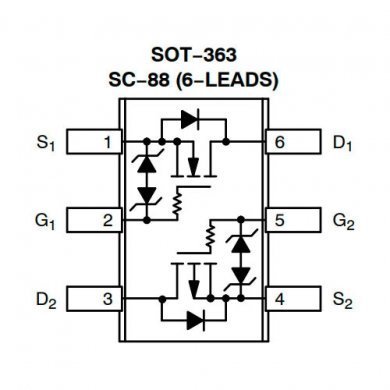 NTJD4105CT2G Mosfet N/P-Channel SOT-363