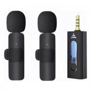 Kit microfone de lapela duplo sem fio receptor P2 Alcance até 20 metros