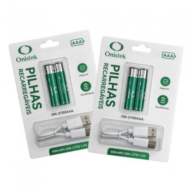 ON-2700AAA Onistek pilha recarregável AAA 600mAh com 2 unidades