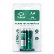 Onistek pilha recarregável AA 2700mAh com 2 unidades 