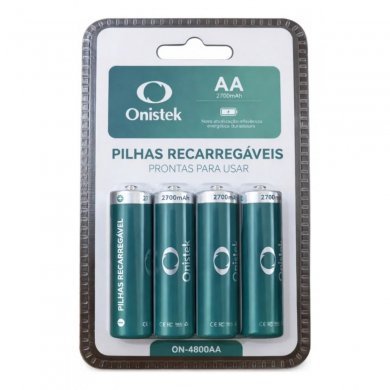 ON-4800AA Onistek pilha recarregável AA 2700mAh com 4 unidades