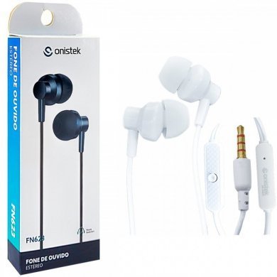 ON-FN623-BR Onistek fone de ouvido com fio microfone P2 branco