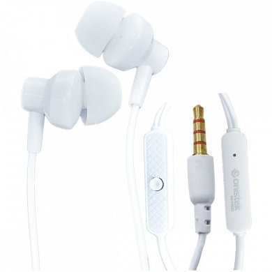 Onistek fone de ouvido com fio microfone P2 branco