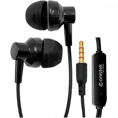 Onistek fone de ouvido com fio e microfone P2 preto