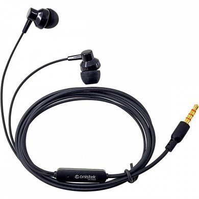 Onistek fone de ouvido com fio e microfone P2 preto