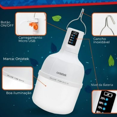 ON-LU109 Onistek lâmpada LED de emergência bulbo recarregavel