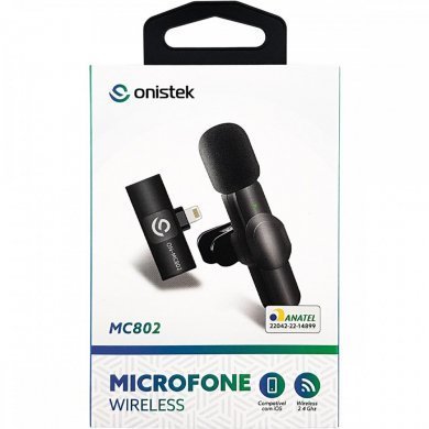 ON-MC802 Onistek microfone de lapela wireless para lightning