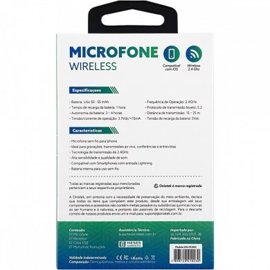 Onistek microfone de lapela wireless para lightning