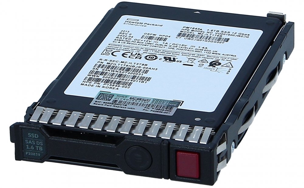 P19915-B21 HPE SSD 1.6TB SAS 12G Mixed Use SFF SC PM1645a