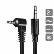 PCYES Cabo P2 macho para P2 macho 90 graus preto 2 metr 3.5mm