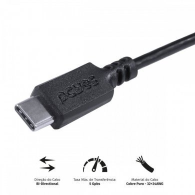 P3UCBP-1 PCYes cabo USB-C para USB-B 3.0 1 metro