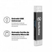 Gorila Shield  Adaptador com USB Tipo-C OTG Gorila Drive, 1 USB tipo-C, 1 micro USB e  micro SD 