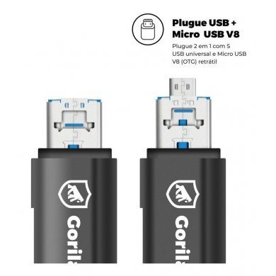 P4J3YJRKY Gorila Shield  Adaptador com USB Tipo-C OTG