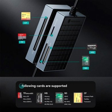 P-CR01-BK Yottamaster Leitor de Cartão 4x1 USB 3.0