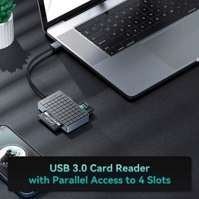 P-CR01-BK Yottamaster Leitor de Cartão 4x1 USB 3.0