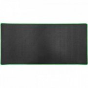 Mousepad gamer 75x35 preto com borda costurada verde base antiderrapante
