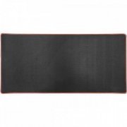 Mousepad gamer 75x35 preto com borda costurada vermelho base antiderrapante