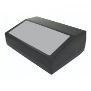 Patola caixa plástica de montagem eletrônica  painel removível com fixação interna acabamento fosco preto