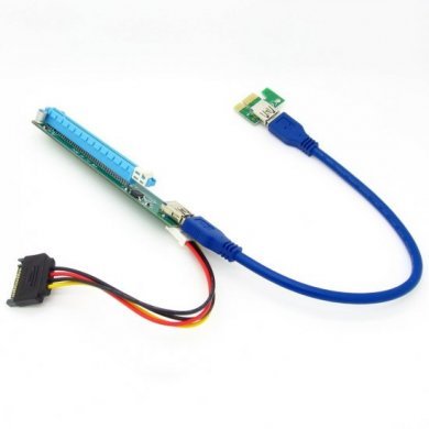 PCE164P-N03 Riser Card PCI-E x1 para PCI-E x16 USB