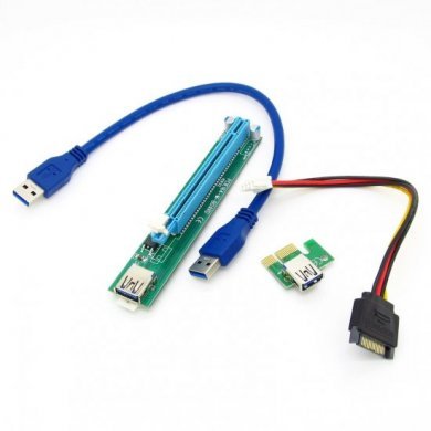 PCE164P-N03 Riser Card PCI-E x1 para PCI-E x16 USB