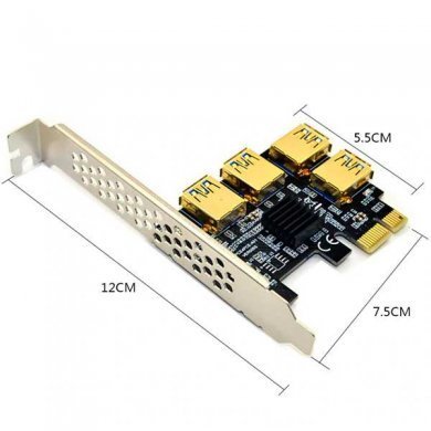 PCE4PCE-A01 Placa PCI-E 1x para 4x USB 3.0