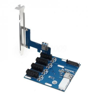 PCI-E1X-4PSWT-CRD Riser expander card PCIE x1 para 4x PCIE x1 USB 3.0