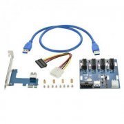 Riser expander card PCIE x1 para 4x PCIE x1 USB 3.0 