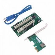 Riser Card PCIE x1 para Dual PCI 32Bits com Porta USB 3.0