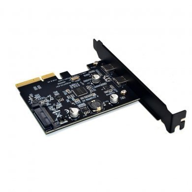 Placa PCI-Express x4 para 2 Portas USB tipo C