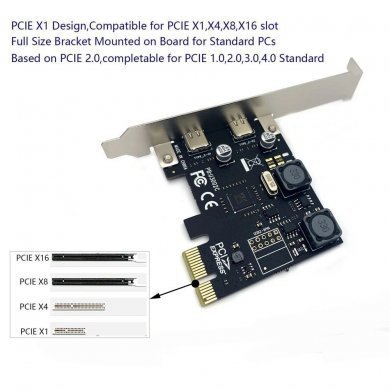 PCIE-TIPOC30 Placa PCI-Express x1 para 2 Portas USB tipo C