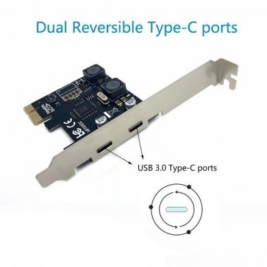 PCIE-TIPOC30 Placa PCI-Express x1 para 2 Portas USB tipo C