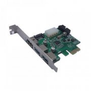 NEC Placa PCI-E 2x USB 3.0 + 1x ESATA 5Gbps Chip NEC 720200AF1 (Acompanha espelho alto apenas)