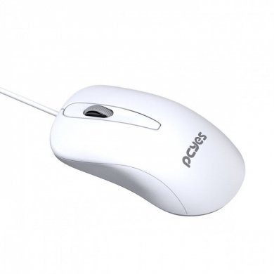 PCYES Kit Mouse e Teclado Soft com fio USB Branco