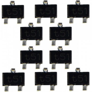 PDTC124XU Transistor T51 NPN 2 resistores SOT323 (Kit 10x)