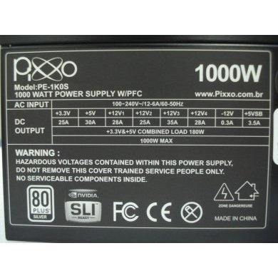PE1K0S0PSB Pixxo Fonte 1000W Reais PFC Ativo 80 Plus