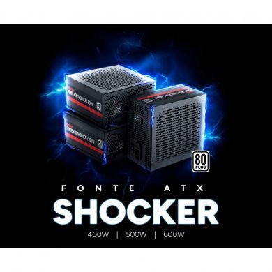 PF500SHW PCYes Fonte 500W Shocker 80 Plus White PFC Ativo