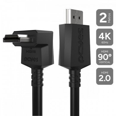 Pcyes cabo HDMI 2.1 conector 90º vertical 2 metros