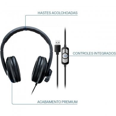 PH317 Multilaser headset Pro USB microfone com redução de ruído