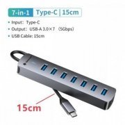 Yottamaster HUB USB-C para 7 USB 3.0 5Gbps Cabo 15cm  ...