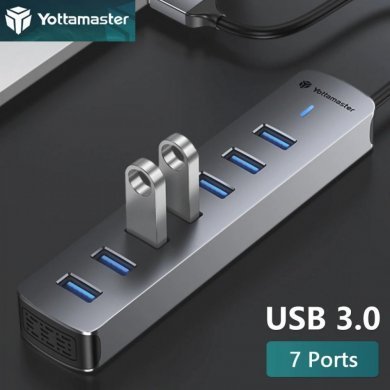 PH7U-U3-015-GY Yottamaster HUB 7 portas USB-A 5Gbps Cabo 15cm