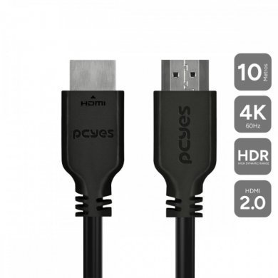 PHM20-10 Pcyes Cabo Hdmi 2.0 4K Puro Cobre 10 Metros