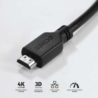 PHM20-3 PCYES CABO HDMI 2.0 4K 30AWG COBRE PURO 3 METROS